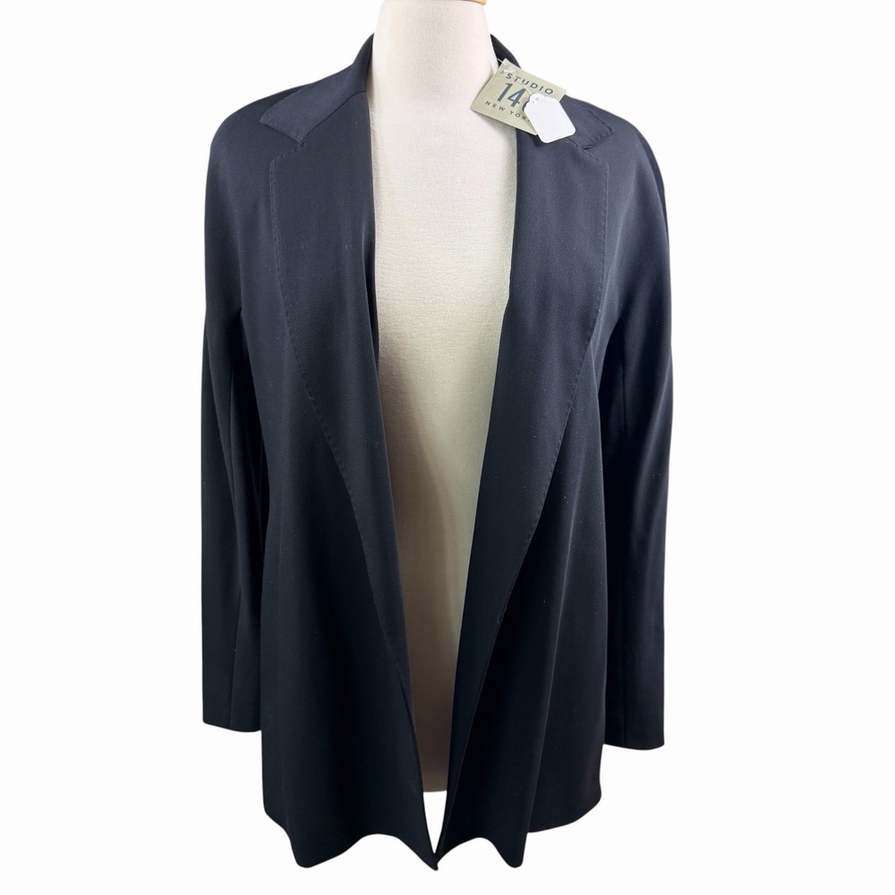 VTG Lafayette 148 Black Wool Open Blazer Sz 10 Career Old Money Quiet Luxury NWT